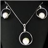 Pearl Diamond 14k Pendant Earrings Chain (JEW-2833)
