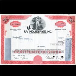 1970s UV Ind. Stock Certificate Scarce (CUR-06426)