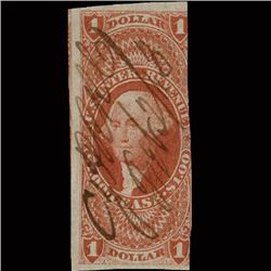 1860s US Revenue Stamp $1 Imperf Lease (STM-1372)