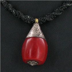 Tibet Coral bone Bead Nickel Choker Necklace (JEW-3275)