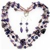 Amethyst & Crystal Necklace Earring Set (JEW-3448)