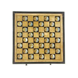 Hand Painted Marble Chess Set Wooden Box (CLB-271)