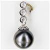 Tahiti Black Pearl Diamond 14k Pendant (JEW-2835)