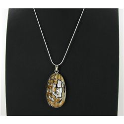 Sterling & Mother of Pearl Pendant Necklace (JEW-1419)