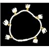 Ivory Carved Elephant Bracelet w/ Gold Vermeil (JEW-2403)