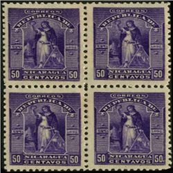 1894 Nicaragua 50c UPU Block of 4 (STM-0422)