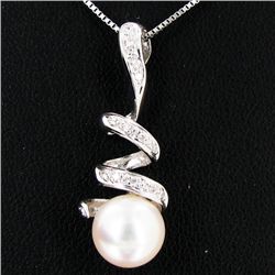 Pearl Diamond 14k Pendant Necklace (JEW-2834)