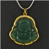 50twc Green Jade Buddha White Gold Vermeil Pendant (JEW-3602)