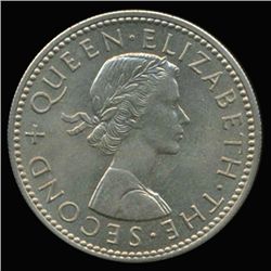 1956 New Zealand Shilling Super GEM MS65+ (COI-6803)