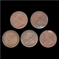 1916 Canada 1c Higher Grade 5 Pcs (COI-8271)