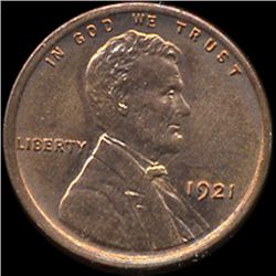 1921 Lincoln Cent RARE MS65+ Red (COI-7700)