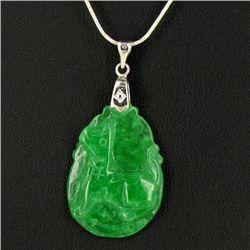 25ct Green Jade Cobra Pendant (JEW-3618)
