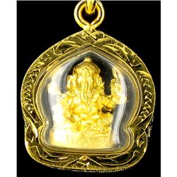 Gold Vermeil Ganesh Amulet (JEW-2564)