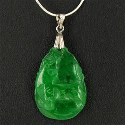 30ct Green Jade Elephant Pendant (JEW-3612)