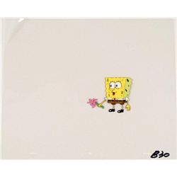 Production Art Cel SpongeBob Crazy Flowers Original
