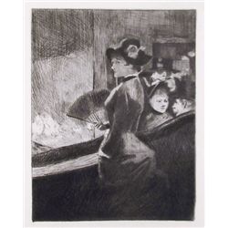 Jean-Louis Forain, Aux Folies Bergers, Etching