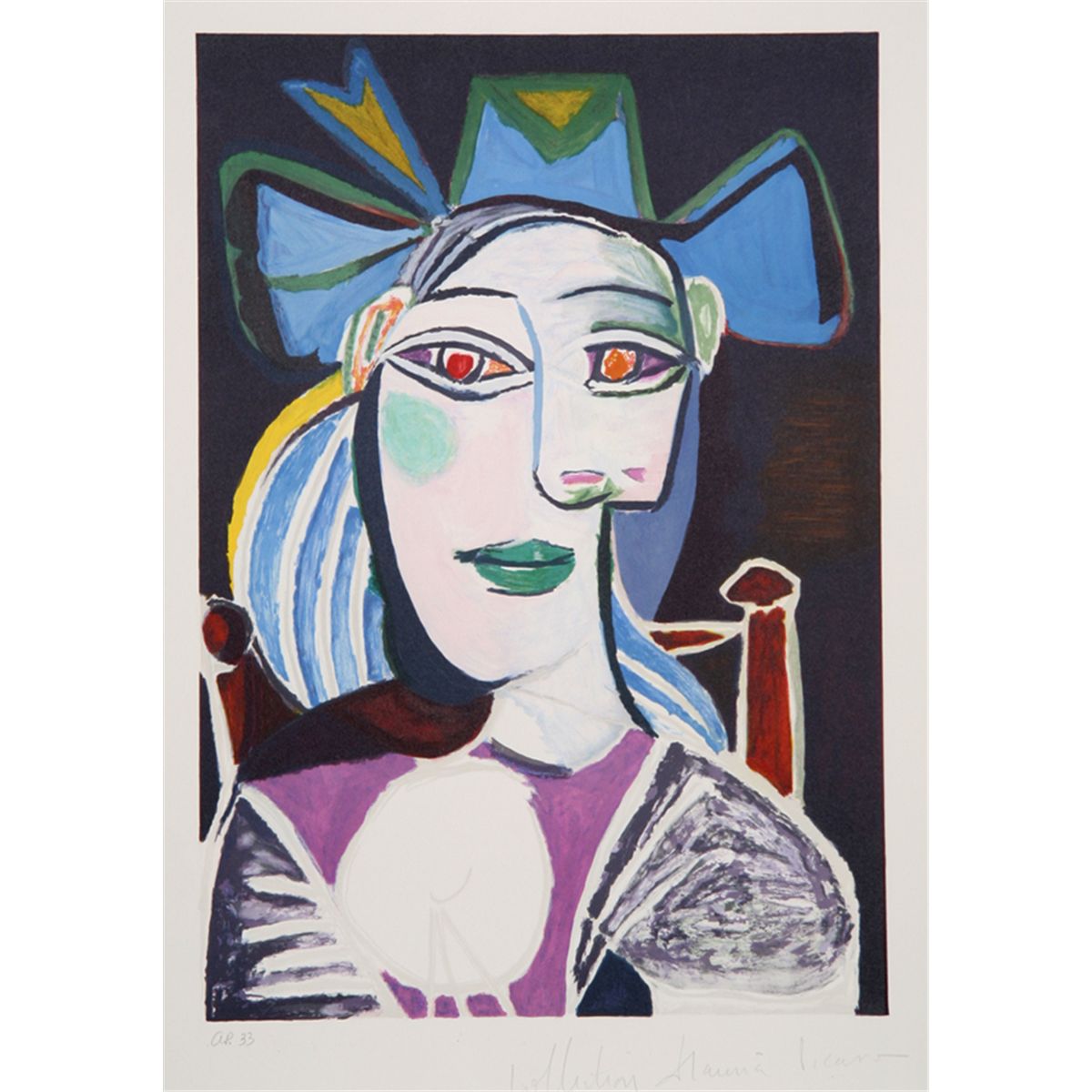 Pablo Picasso, Buste De Femme Au Chapeau Bleu, 9D, Lithograph