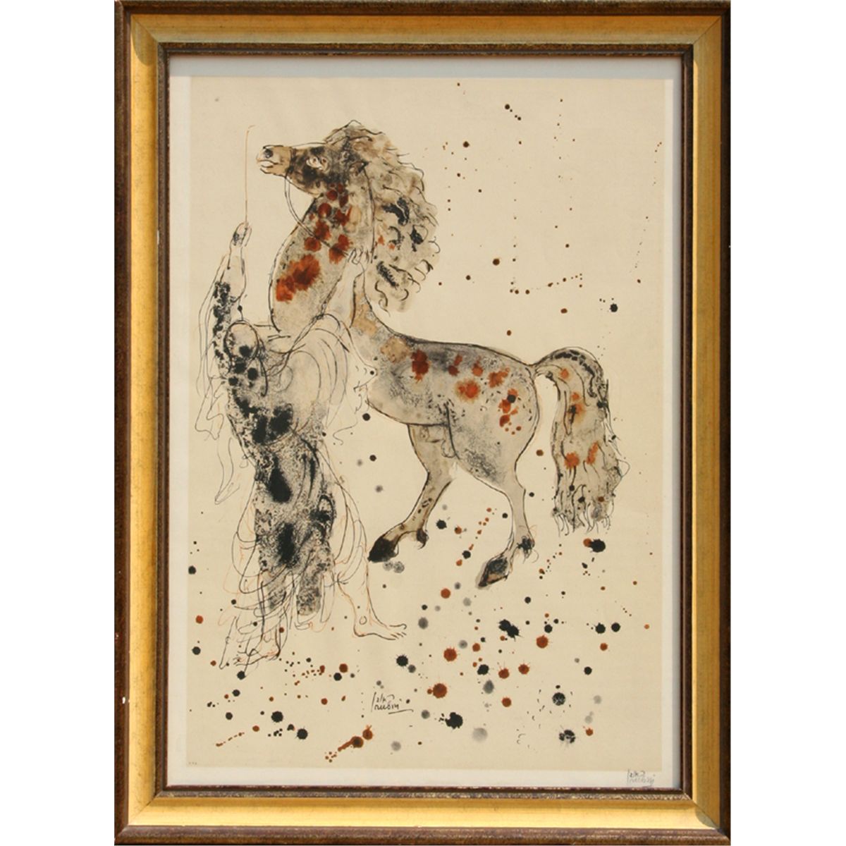 Reuven Rubin, Man and Horse, Lithograph