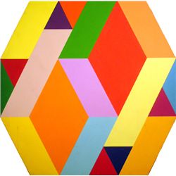 Arthur Boden, Geometric Optical Art Acrylic Painting