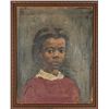 Image 1 : Ernest Crichlow, Portrait of a Girl, Oil Painting