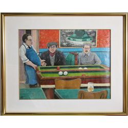 David Azuz, Pool Hall, Oil Painting