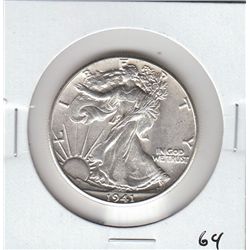 1941 HIGH GRADE WALKING LIBERTY HALF DOLLAR LUSTER