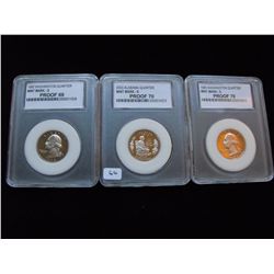 LOT OF 3 PROOF QUARTERS PF 69 AND 70