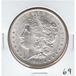 $1 1884 O UNCIRCULATED MORGAN DOLLAR CARTWHEEL LUSTER