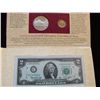 Image 3 : JEFFERSON $1 SILVER DOLLAR COIN AND CURRENCY SET