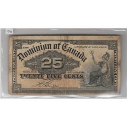 DOMINION CANADA 25 FRACTIONAL RARER 1900