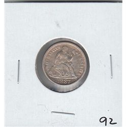 1887 SEATED DIME NICE DETAILS