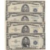Image 1 : LOT OF 4 NICE APPEALING $5 SILVER CERTIFICATES 1953