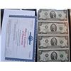 Image 1 : UNCUT SHEET OF $2 BILLS IN FOLDER