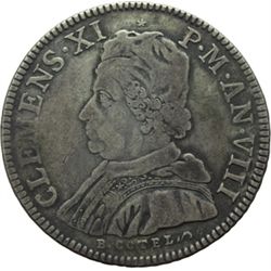Ferrara  Clemente XI (1700-1721) Piastra 1708, A. VIII.