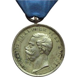 Fossombrone  Vittorio Emanuele II (1861-1878) Medaglia a premio ed eccitamento agli studi, con nastr