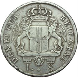 Genova  Dogi Biennali (1528-1797) 8 lire 1793.