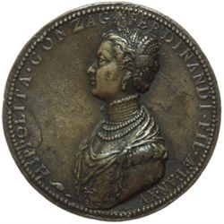 Guastalla  Ippolita, figlia di Ferrante Gonzaga ed Isabella di Capua (1535-1563) Medaglia s.d. per i