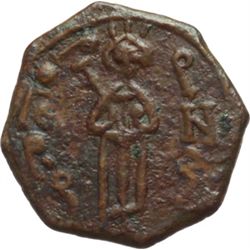 Messina  Ruggero II (1105-1154). Mezzo follaro con il Re in piedi