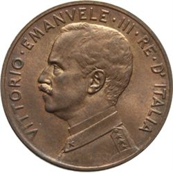 Vittorio Emanuele III (1900-1943) 5 centesimi 1918, prora.