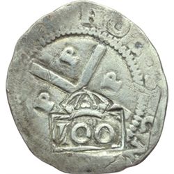 Brasile  Alfonso VI (1656-1683) 100 reis 1663, contromarcati su 80 reis portoghesi di Joao IV, Porto