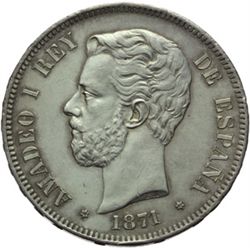 Spagna  Amedeo I (1871-1873) 5 pesetas 1871 (71)