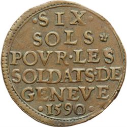 Svizzera-Ginevra  Assedio (1590) 6 sols 1590.