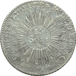 Svizzera-Ginevra   15 sols 1794.