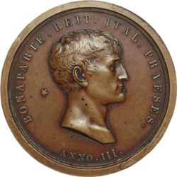 Napoleone I (1804-1815) Medaglia 1800 (A.III), come presidente della Repubblica Cisalpina.