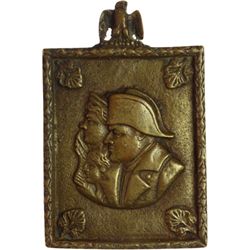 Napoleone I (1804-1815) Plachetta rettangolare. Busti affiancati, a sinistra, di Napoleone I, Maria 