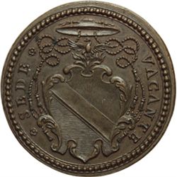 Sede Vacante 1724 Medaglia emessa dal Prefetto dei Sacri Palazzi Apostolici, mons. Nicolv= del Giudi
