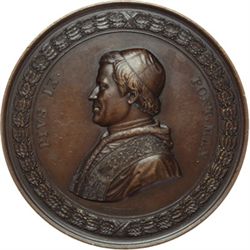 Pio IX  (1846-1878), Giovanni Mastai Ferretti Medaglia 1851 di massimo modulo per la restaurazione d