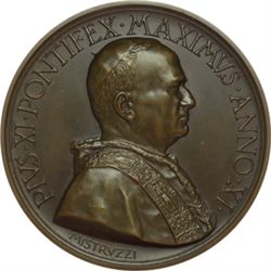 Pio XI (1922-1939), Achille Ratti Medaglia M.M. 1932 A.XI. Il nuovo accesso ai Musei Vaticani.
