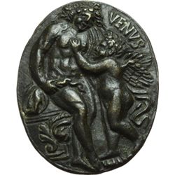 Venere e Amore Placchetta ovale, Italia del nord XVI sec. 35,4X27,7mm.