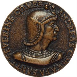 Andrea Caraffa (1496-1526), Conte di Santa Severina Medaglia circa 1496.